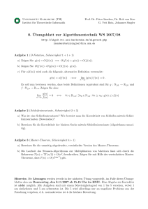 0. ¨Ubungsblatt zur Algorithmentechnik WS 2007/08