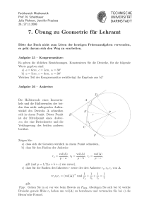 7.¨Ubung zu Geometrie für Lehramt