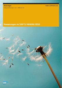 Neuerungen in SAP S/4HANA 1610