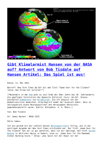 Gibt Klimalarmist Hansen von der NASA auf?