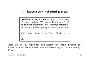 6.4 Extrema ohne Nebenbedingungen