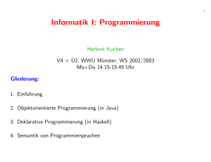 Informatik I: Programmierung