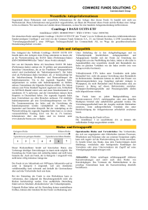 Wesentliche Anlegerinformationen ComStage 1 DAX® UCITS ETF