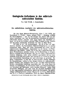 Geologische Aufnahmen in den mährisch