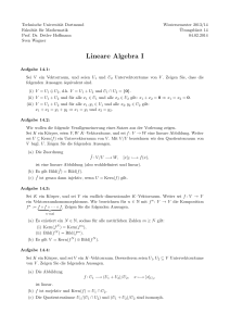 Lineare Algebra I - Mathematik, TU Dortmund