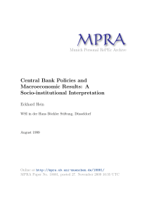 Central Bank Policies and Macroeconomic Results
