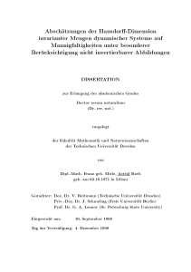 Absch atzungen der Hausdor -Dimension invarianter Mengen