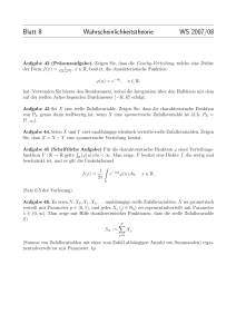 Blatt 8 Wahrscheinlichkeitstheorie WS 2007/08