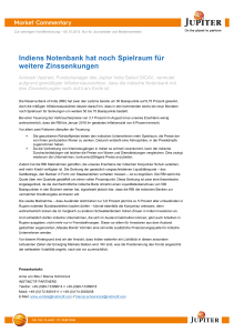 Indiens Notenbank hat noch Spielraum für weitere