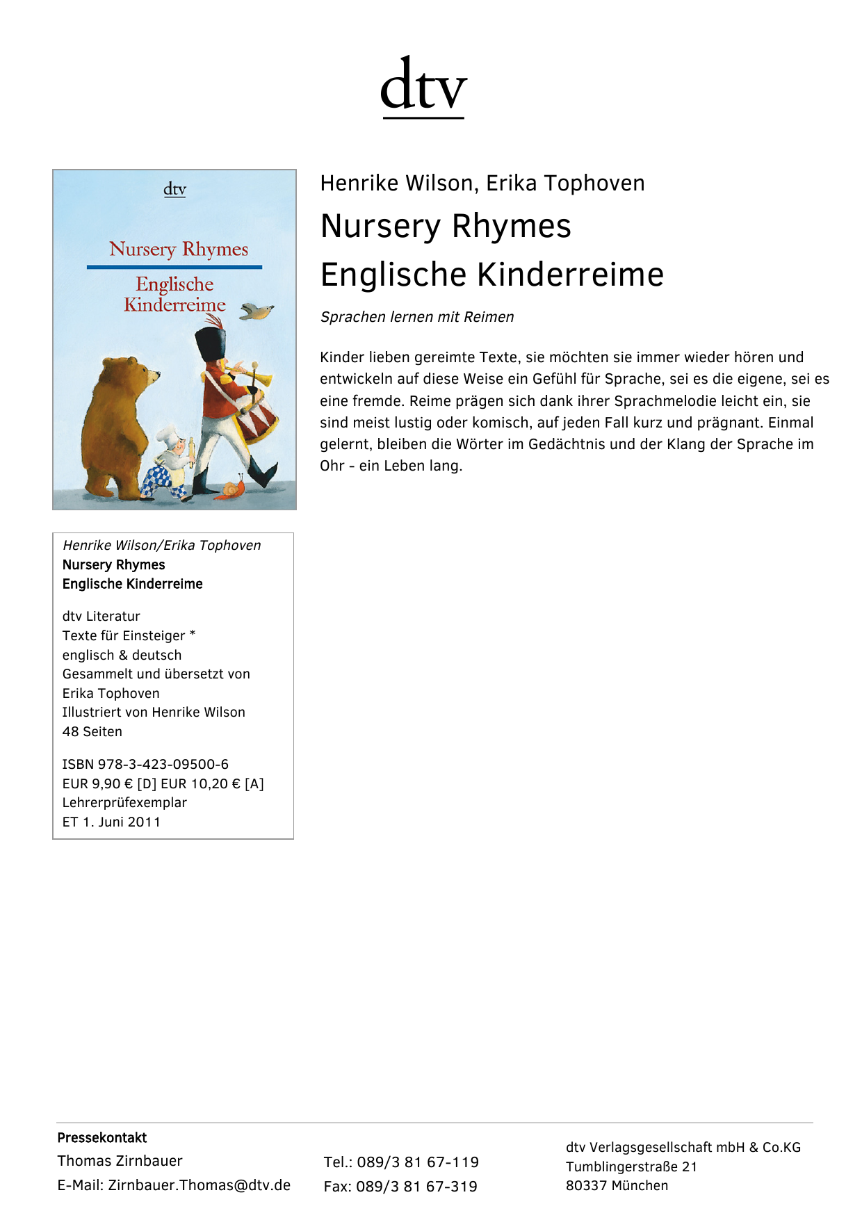 Nursery Rhymesenglische Kinderreime