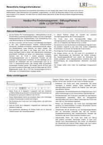 Wesentliche Anlegerinformationen Nordlux Pro Fondsmanagement