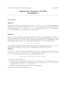 Algebraische Topologie im SS 2010 Übungsblatt 9
