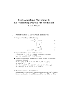 Stoffsammlung Mathematik zur Vorlesung Physik - ikp.uni