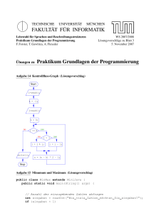 FAKULTÄT FÜR INFORMATIK Übungen zu Praktikum Grundlagen