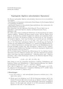 Topologische Algebren unbeschränkter Operatoren