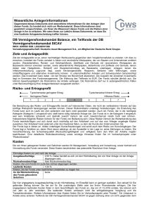 Wesentliche Anlegerinformationen DB Vermögensfondsmandat