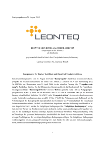 Basisprospekt vom 21. August 2015 LEONTEQ SECURITIES AG