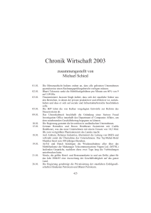 Chronik Wirtschaft 2003