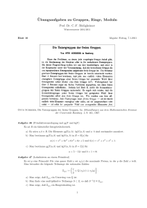 Ubungsaufgaben zu Gruppen, Ringe, Moduln