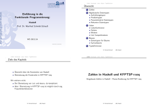 Einführung in die Funktionale Programmierung: [1.5ex] Haskell [.5ex