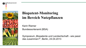 Biopatent-Monitoring im Bereich Nutzpflanzen