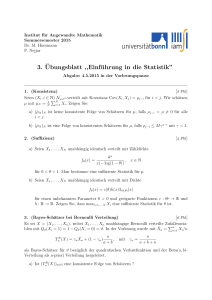 3. ¨Ubungsblatt ,,Einführung in die Statistik”