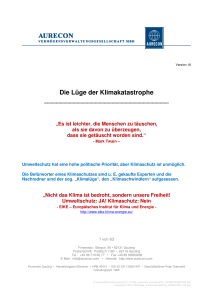 Die Lüge der Klimakatastrophe