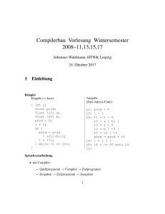 Compilerbau Vorlesung Wintersemester 2008–11,13