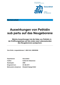 Auswirkungen von Pethidin sub partu auf das Neugeborene