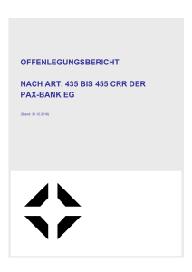 Offenlegungsbericht der Pax-Bank nach Art. 435 bis 455 CRR