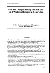 und Wirtschaftskrise in Schweden - Wirtschaft und Gesellschaft Archiv