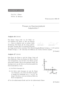 Übungen zur Experimentalphysik Aufgabenblatt 7