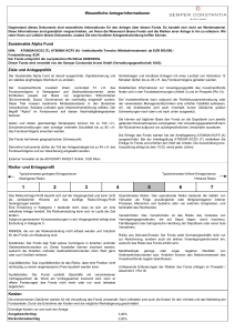 Wesentliche Anlegerinformationen Sustainable