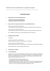 Zusammenfassung der Merkmale des/der Arzneimittel (s)