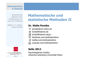 Mathematische und statistische Methoden II