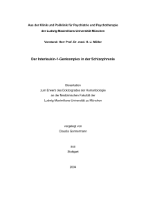 Der Interleukin-1-Genkomplex in der Schizophrenie