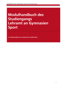 Modulhandbuch des Studiengangs Lehramt an Gymnasien Sport