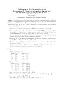 Wahrscheinlichkeitsrechnung und HMM-POS
