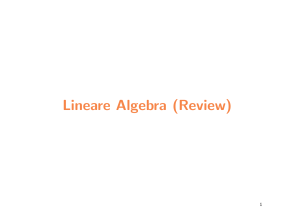 Lineare Algebra (Review)