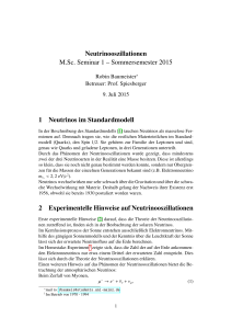 Neutrinooszillationen M.Sc. Seminar 1