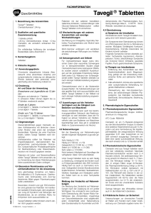 Tavegil Tabletten - SRZ - Fachinformationsdienst