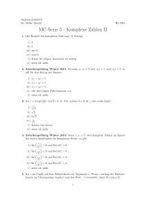 MC-Serie 3 - Komplexe Zahlen II - D-MATH