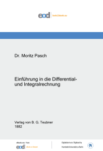 Einführung in die Differential- und Integralrechnung