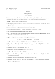 Algebra Übungsblatt 1