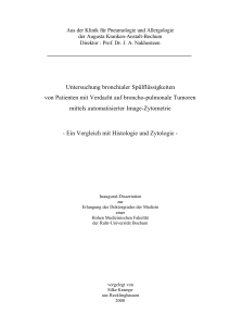 Untersuchung bronchialer Spülflüssigkeiten von Patienten mit