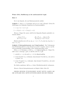 Winter 2014, Einführung in die mathematische Logik Blatt 3 Sei L