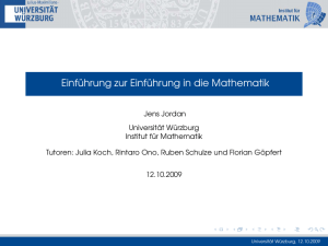 Einführung zur Einführung in die Mathematik