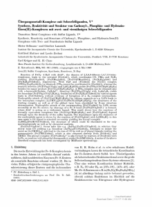 Übergangsmetall-Komplexe mit Schwefelliganden, V