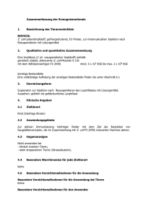 Zusammenfassung der Erzeugnismerkmale 1. Bezeichnung