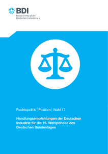 Wahl 17 Handlungsempfehlungen der Deutschen Industrie für die